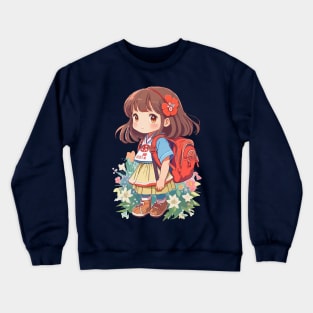 Back to school. Little Schoolgirl. Crewneck Sweatshirt